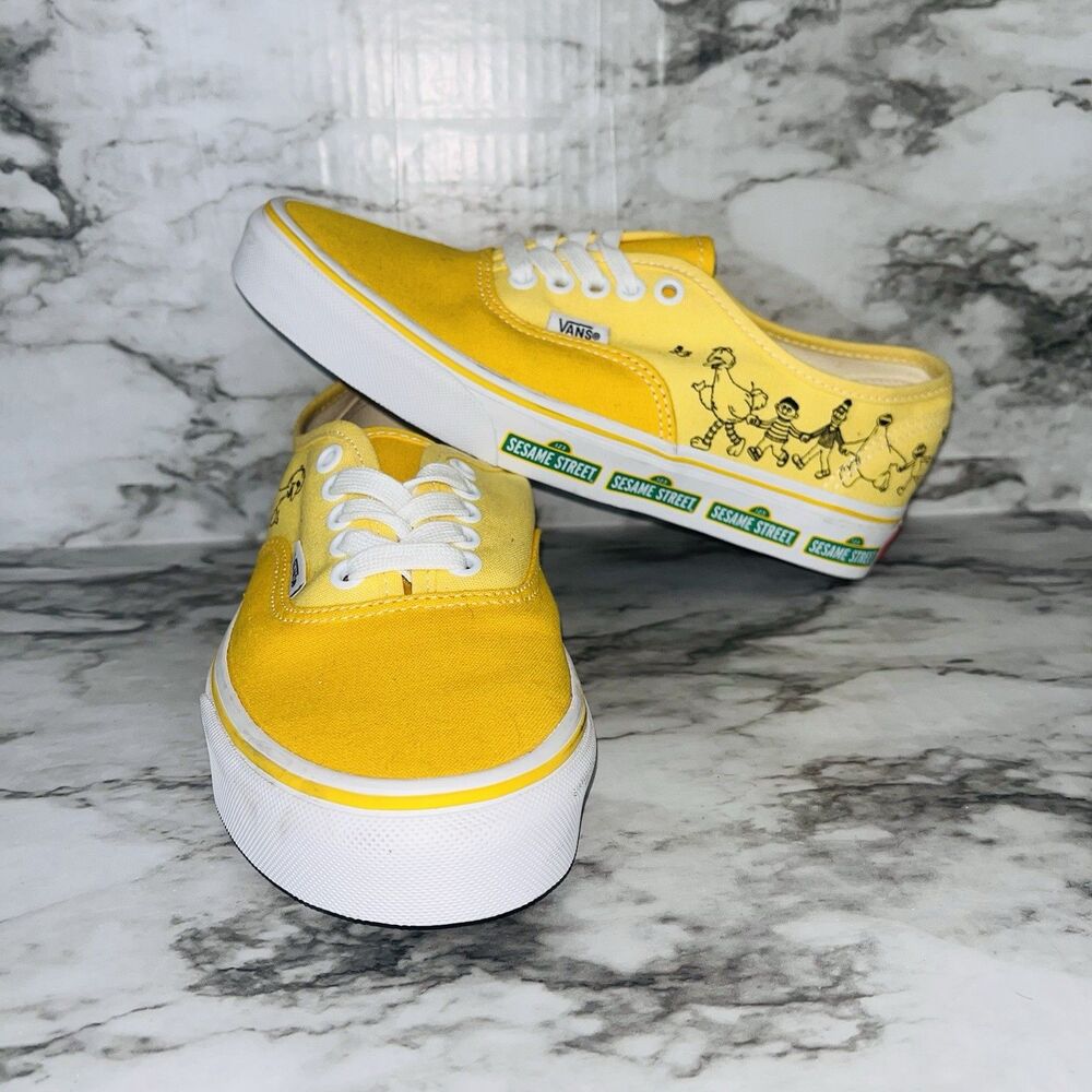 Vans x Sesame Street Authentic Yellow Sneakers Women Size 8 Canvas Limited Ed
